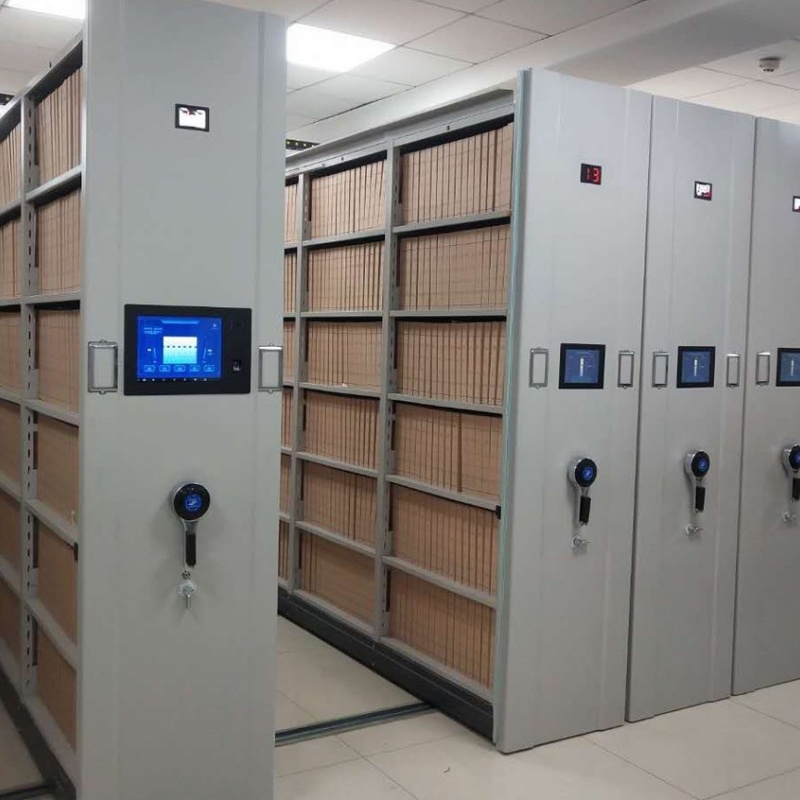 High-Density Intelligent Mobile Shelving System Rolling White Panel Library Movable Filing Cabinet for School Workshop