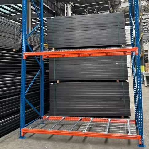 Factory Direct Sale Pallet Rack Teardrop Wide Span Storage Racks with Wire Mesh Decking for America Market
