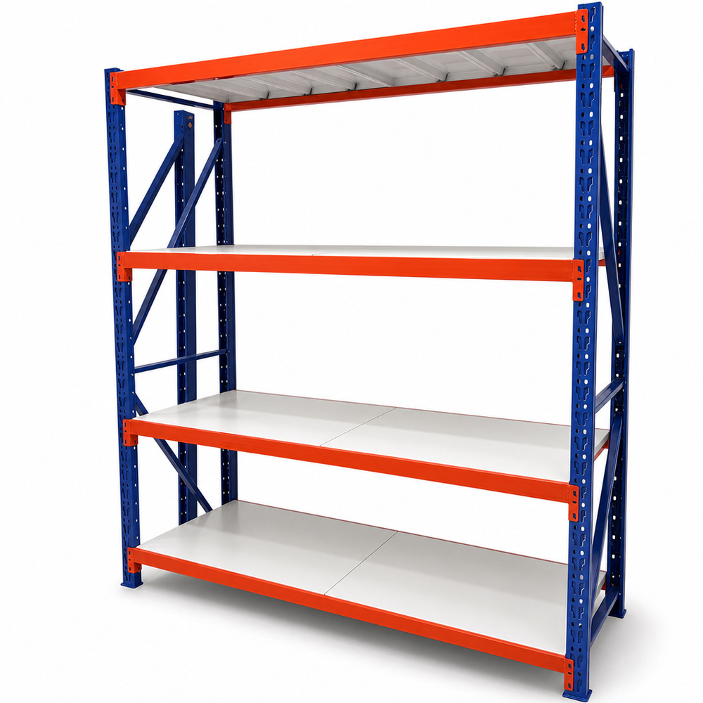 Industrial Medium Duty Steel Shelving Racking System with Electrostatic Powder Coating for Warehouse Storage