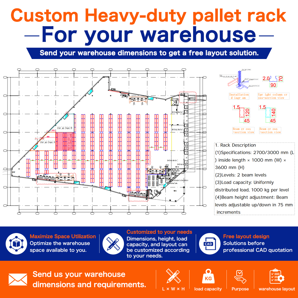 Steel Pallet Racking System Heavy Duty Warehouse Storage Rack Industrial Adjustable Beam High Capacity Storage Solution