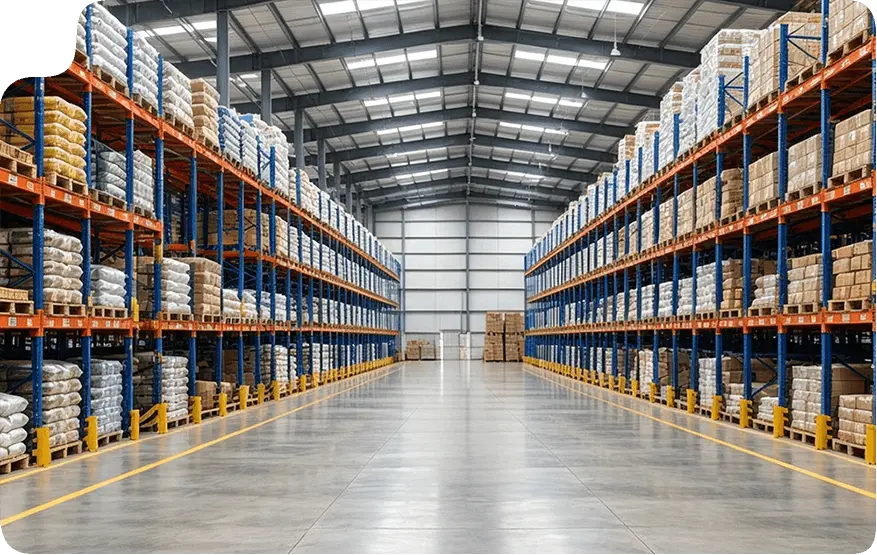 Agricultural warehouse racking for coffee and grain