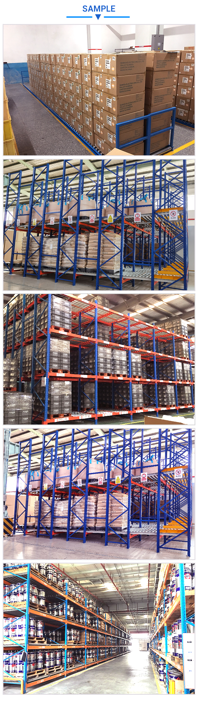 GuangZhou Factory OEM Service Adjustable Warehouse Storage Heavy Duty Pallet Gravity Flow Racking Roller Rack System