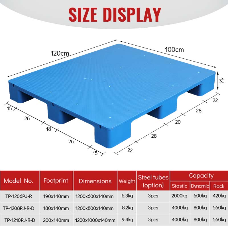 Space Saving Nestable Solid Top Plastic Pallets Distribution 9-Legs Shipping Pallet for Warehouse Storage ODPC