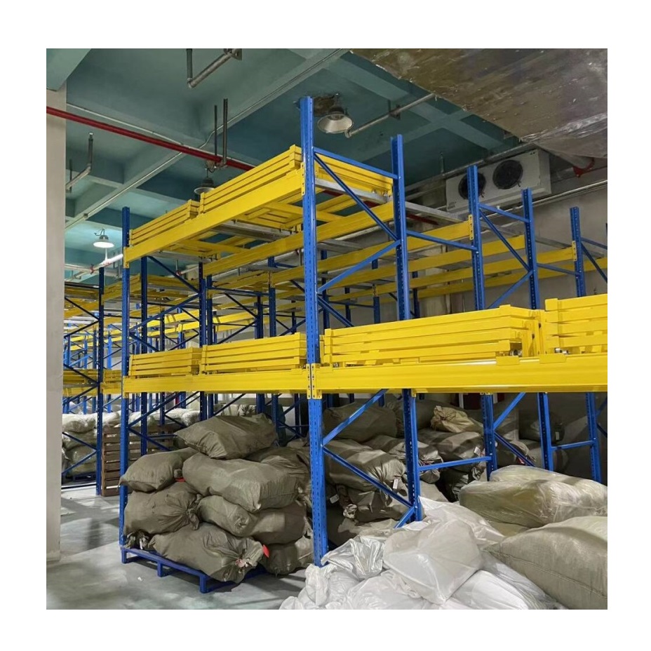 Custom Storage System Stacking Racks Shelves Warehouse Rack Push Back Pallet Racking with Guide Rail