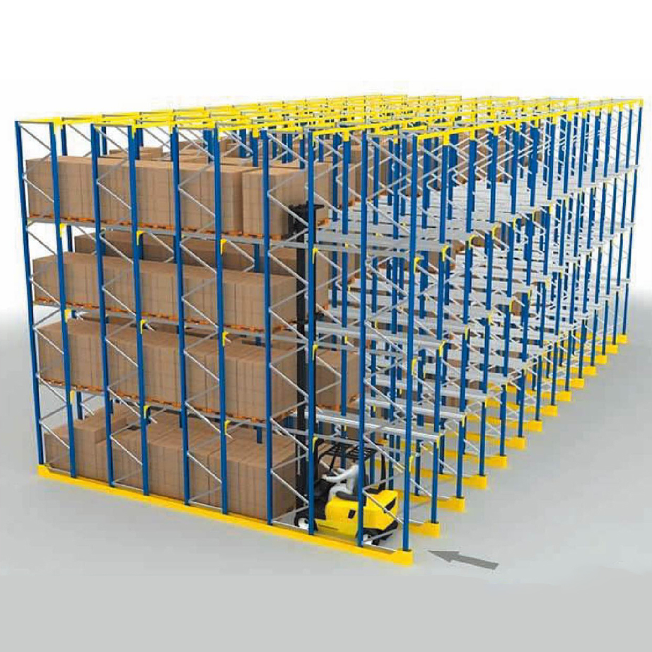 Heavy Duty 5 Layer Drive-In Pallet Racking High Density Cold Rolled Steel Industrial Warehouse Bulk Storage Racks