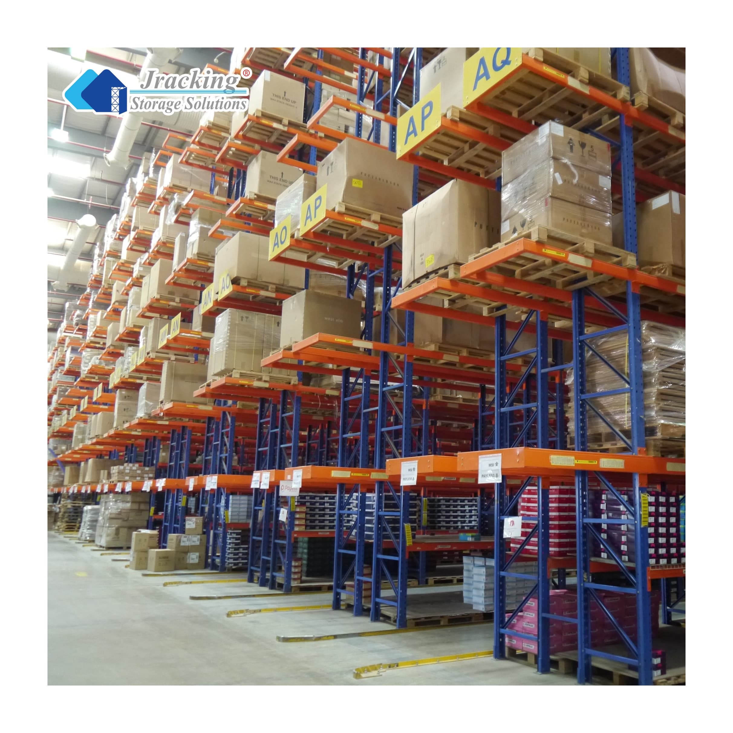 RMI&CE Certified Heavy Duty Teardrop Pallet Racking System Industrial Racks Shelving for Warehouse with Column Guard