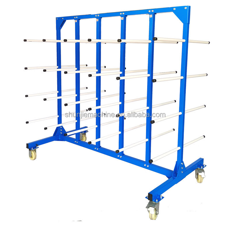 Customized 5 Tiers Cantilever Racking For Warehouse With Wheels Long Arms Metal Double Side Cantilever Rack Cart
