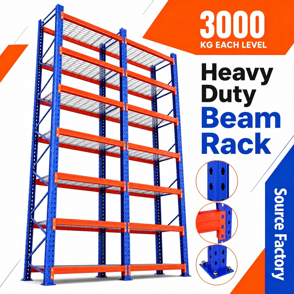 Large Scale E-Commerce Logistics Warehouse Pallet Racking System Customized High Load Industrial Conventional Heavy Duty Rack