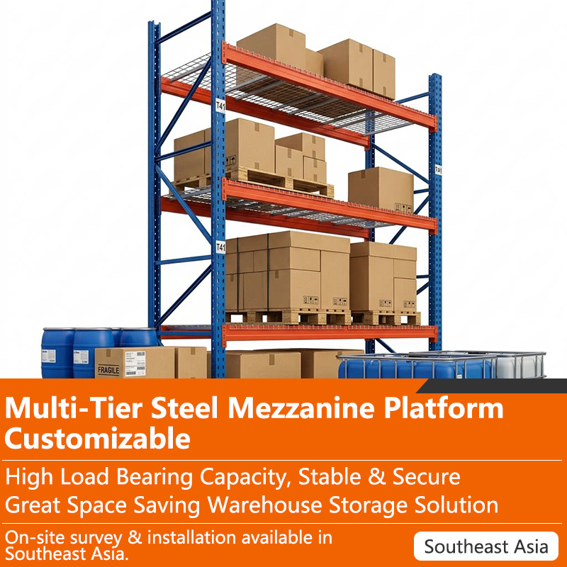 Yueyang Heavy Load Water Drop Type Clip Racking Boltless Industrial Warehouse Pallet Rack Q235 Steel Epoxy Powder Coated