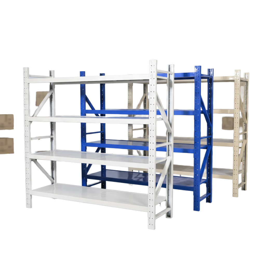 Industrial Supermarket Mezzanine Rack Stacking Pallet Racking Medium Duty Steel Storage Rack Electrostatic Powder