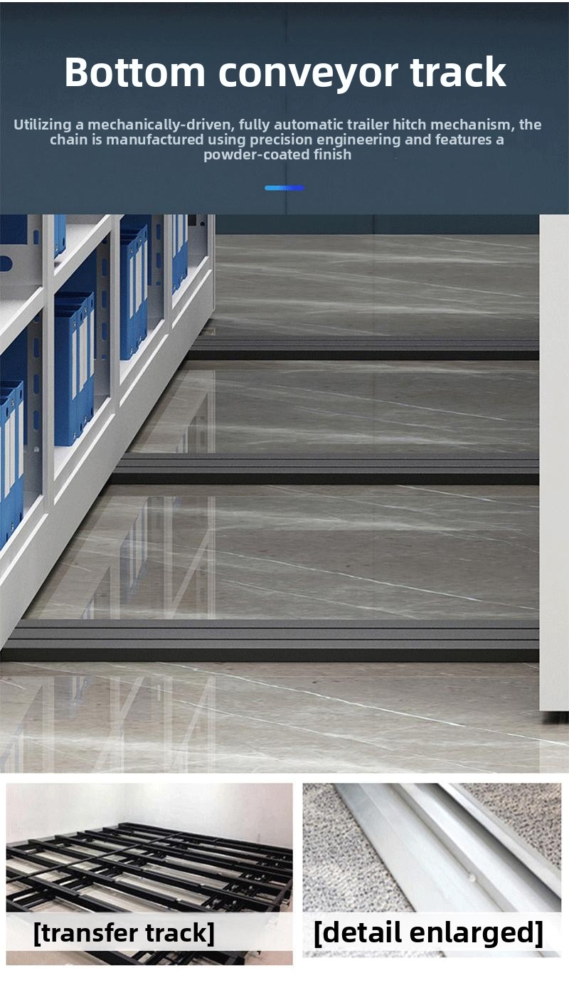 High-Density Intelligent Mobile Shelving System Rolling White Panel Library Movable Filing Cabinet for School Workshop