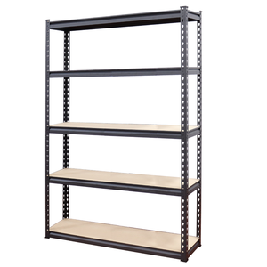 5 Tier Storage Shelving 1.5mm Boltless Carbon Steel Frame 12mm MDF Shelf Board Heavy Duty Garage Shelves 2200Lbs