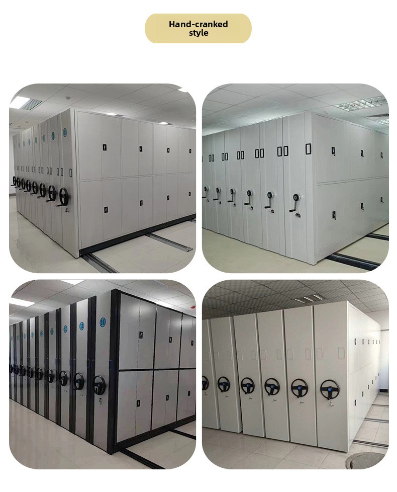 High-Density Intelligent Mobile Shelving System Rolling White Panel Library Movable Filing Cabinet for School Workshop
