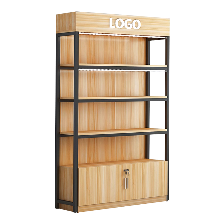 Supermarket Wooden Retail Shelving Display Shop Shelves Cosmetic Grocery Display Convenience Store Rack Shelves for Retail Store