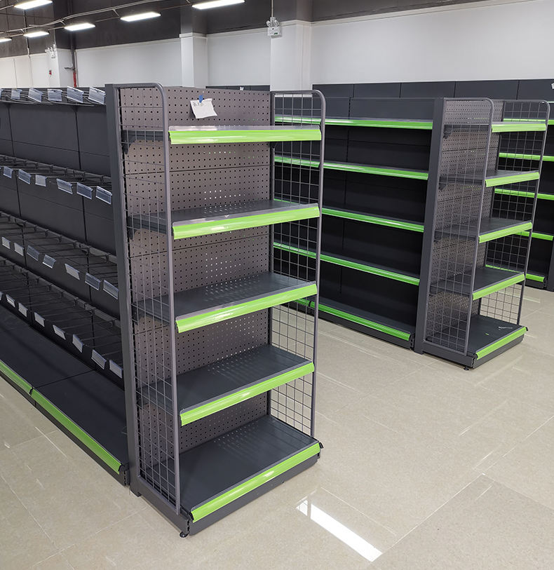 Light Duty Steel Supermarket Gondola Shelving System | Adjustable Grocery Store Display Rack for Retail & Warehouse