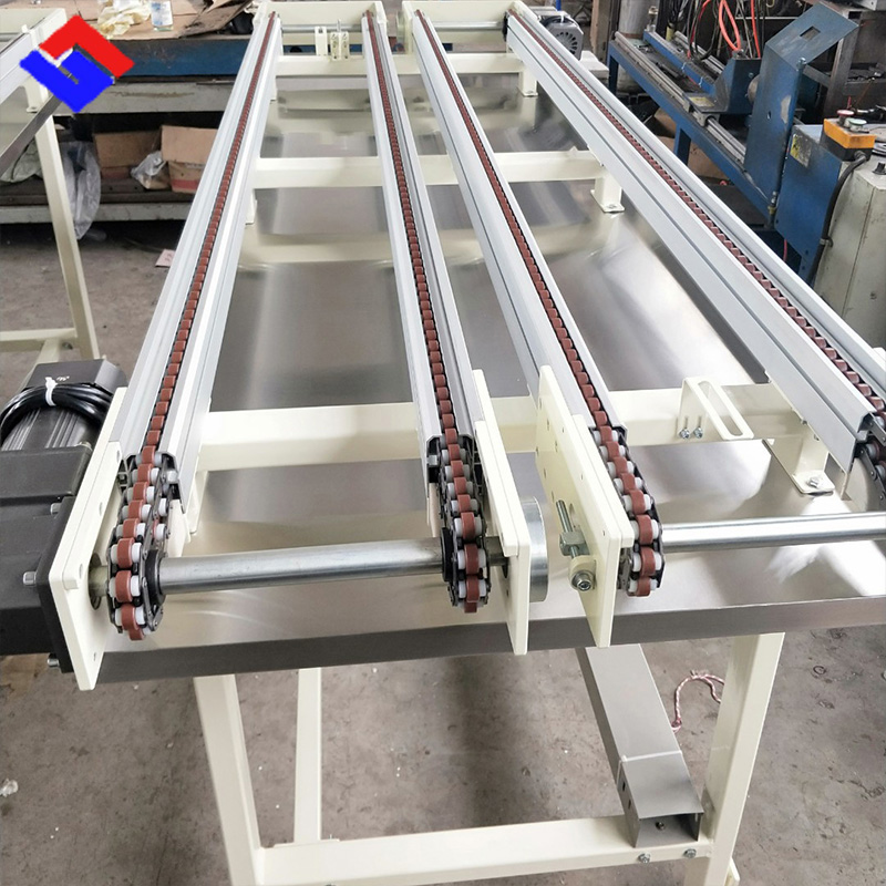Aluminum Rail Motorized Duplex Chain Pallet Flow Industrial Assembly Double Speed Chain Conveyor