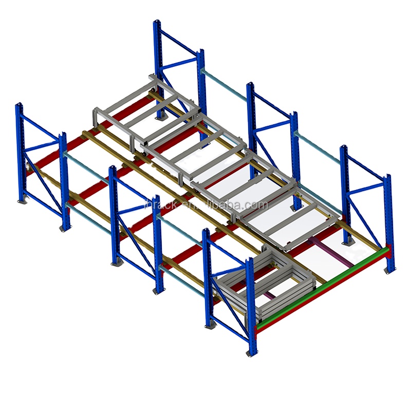 Wholesale Low Price Push Back Heavy Duty Shelving Warehouse Storage Shelf Rack System Facilities Rack With Pallets Racking Unit