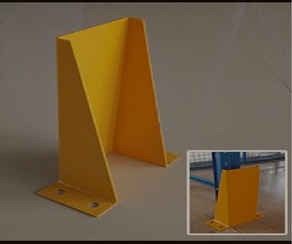 U-shaped Protective Foot for Pallet Racking, Steel, Powder Coated, to Protect Upright Columns From Forklift Collision.