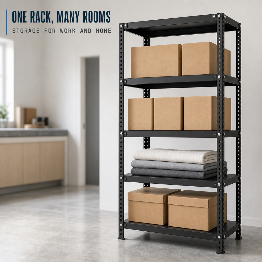 Slotted Angle Steel Rivet Rack Storage Shelving Unit with Corrosion Protection for Warehouse