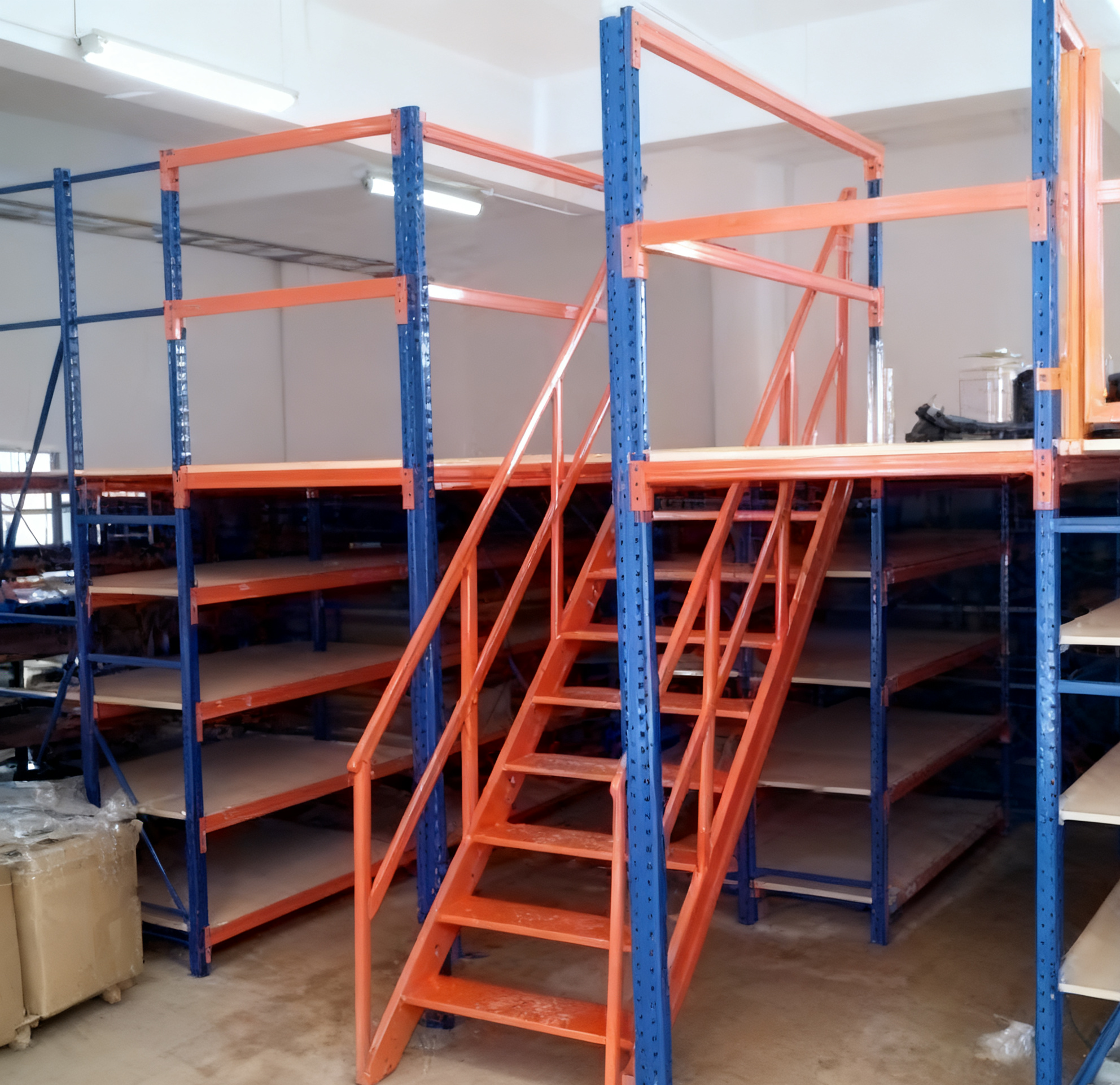 Industrial Multi-Layer Mezzanine Floor Racks Warehouse Storage Kits Staircase Systems Cold Rolled Steel Selective Pallet Rack