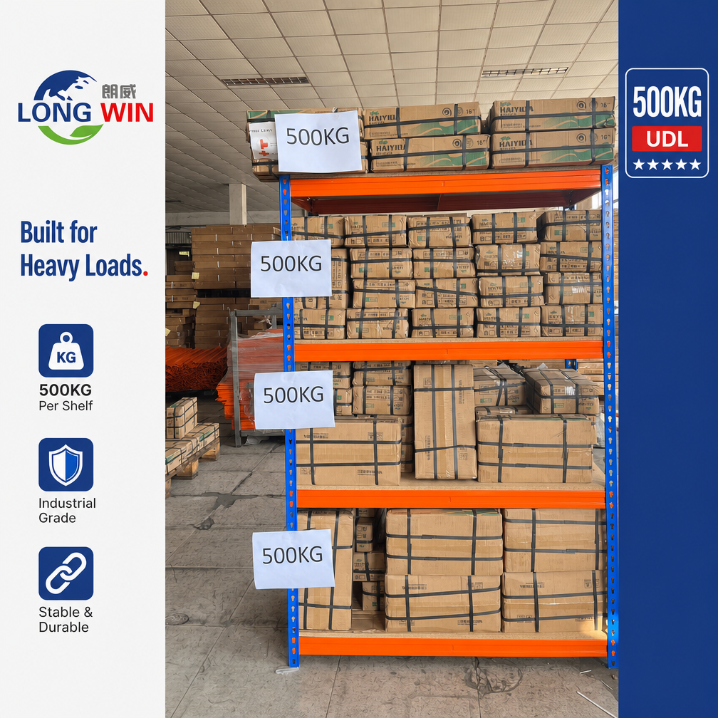 Extra Heavy Duty Boltless Steel Rack 5-Tier Adjustable 2000kg Rivet Lock Garage Warehouse Heavy Duty Warehouse Rack