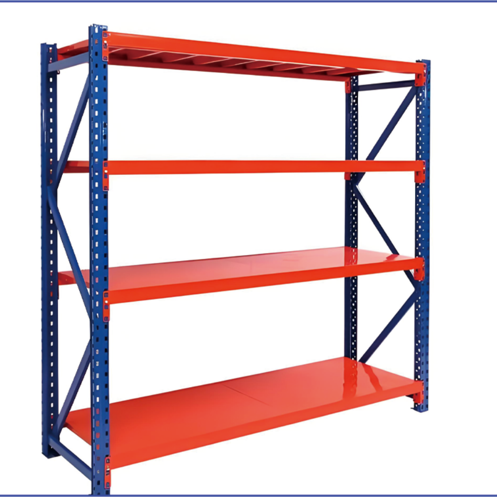 Guijie High Load Capacity 4-Layer Drive-Through Steel Warehouse Rack Powder Coated Finish Adjustable Corrosion Protected Shelves