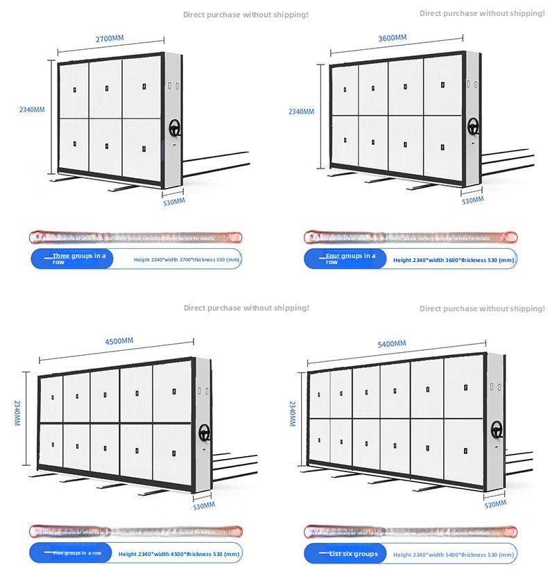 High-Density Intelligent Mobile Shelving System Rolling White Panel Library Movable Filing Cabinet for School Workshop