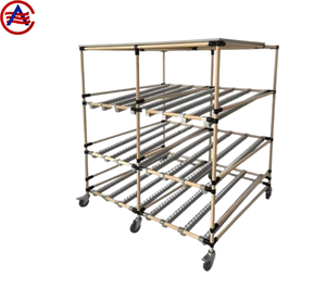 AOCHEN Industrial Steel Flow Rack Shelving System | Collapsible Adjustable Gravity Roller Shelves for Warehouse Storage
