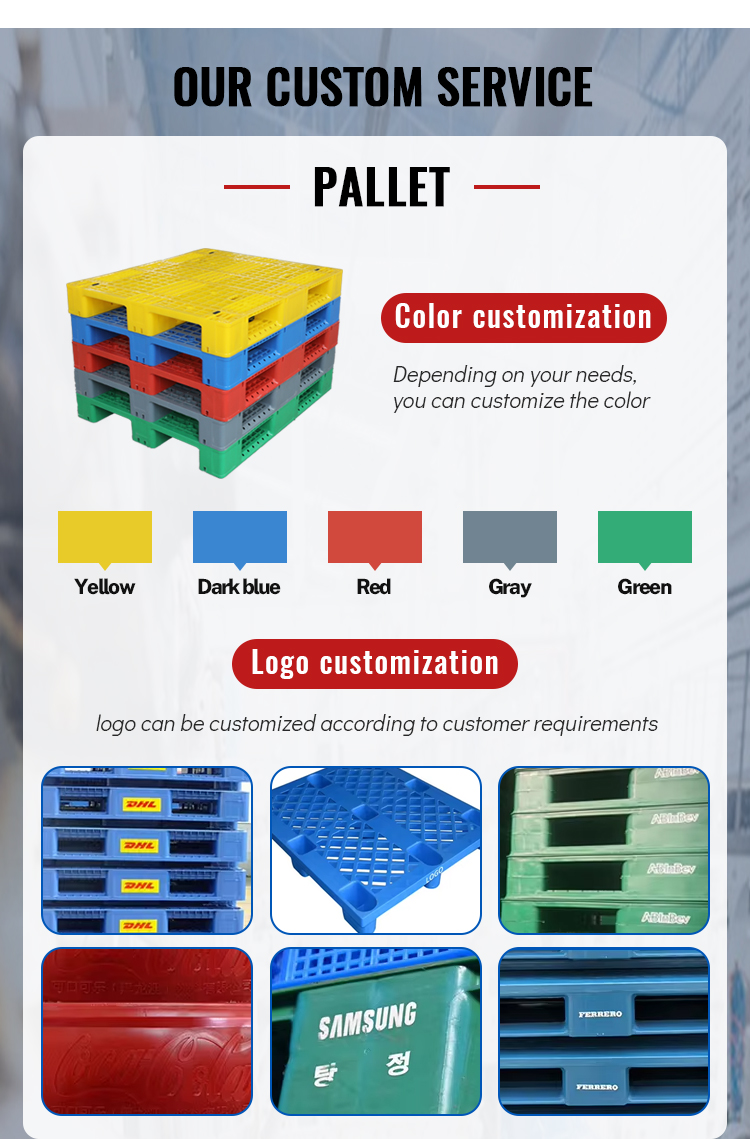 Space Saving Nestable Solid Top Plastic Pallets Distribution 9-Legs Shipping Pallet for Warehouse Storage ODPC