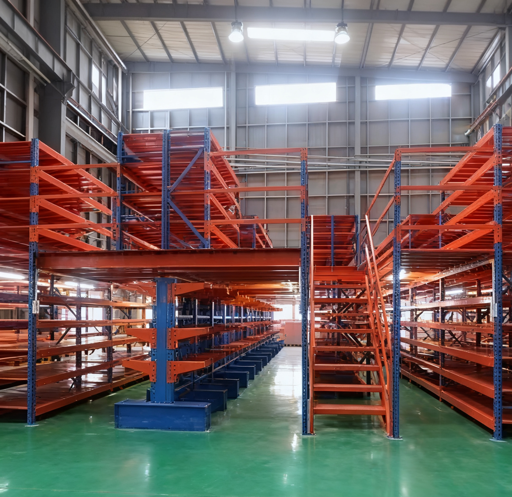 Industrial Multi-Layer Mezzanine Floor Racks Warehouse Storage Kits Staircase Systems Cold Rolled Steel Selective Pallet Rack
