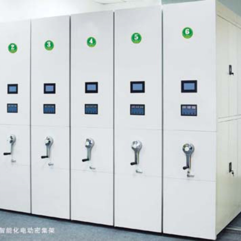 High-Density Intelligent Mobile Shelving System Rolling White Panel Library Movable Filing Cabinet for School Workshop