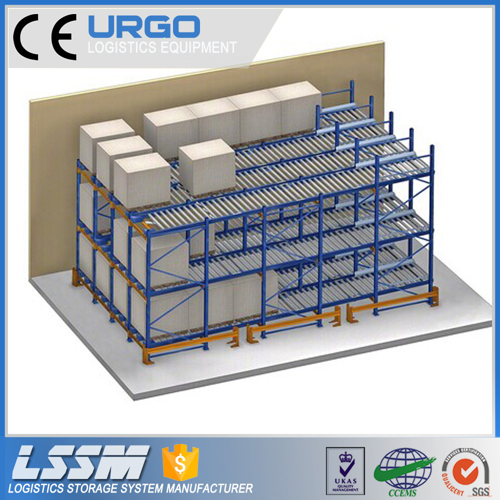 Warehouse High Density Gravity Roller Pallet Flow Racking System