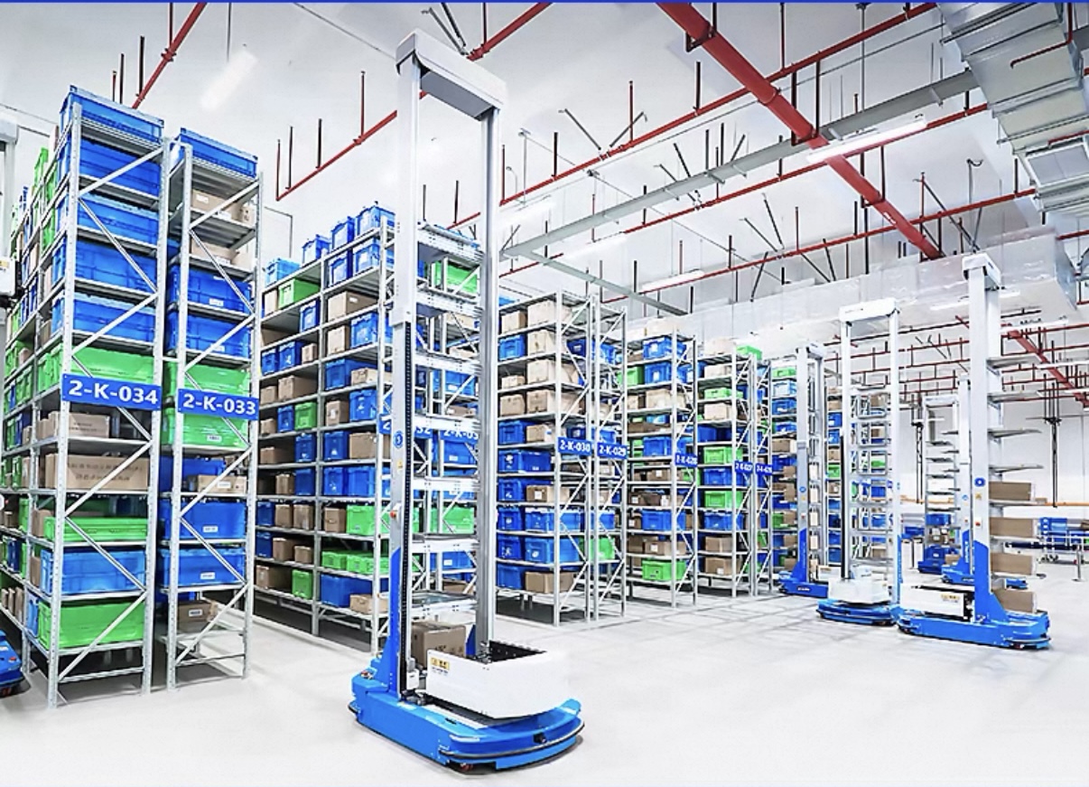 Intelligent AGV Bin Rack Automated Storage Shelving System Warehouse Robot Bin Racking Multi-tier Heavy Duty Industrial Shelving