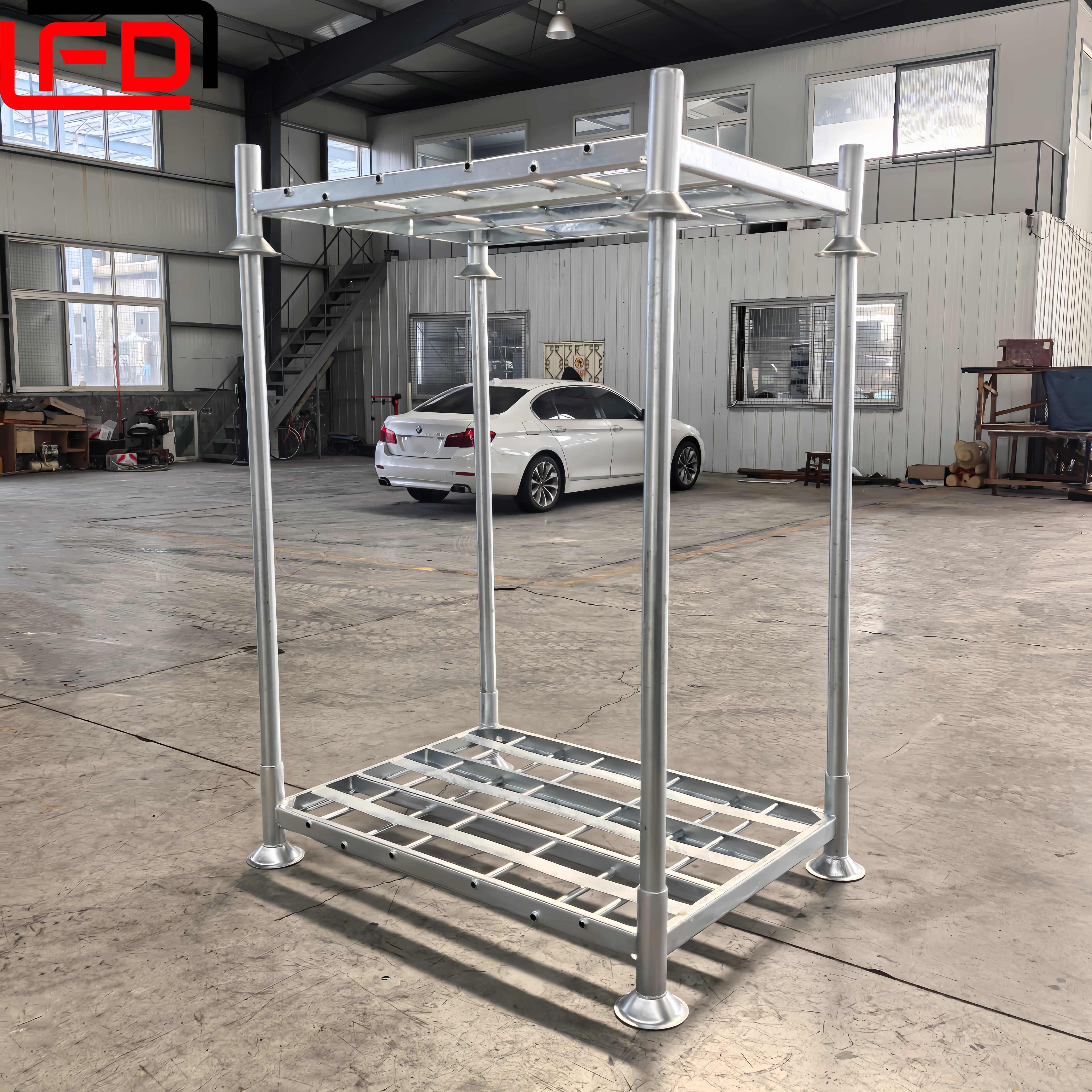 Dip Galvanized Industrial Storage Logistic Equipment Pallet Rack Warehouse Stackable Post Pallet Metal Pallet