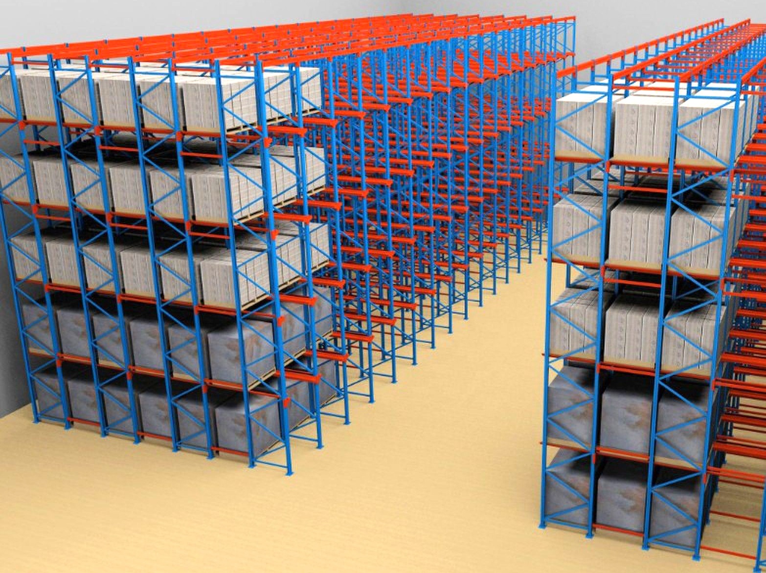 China Factory Wholesale 5-Layer Metal Pallet Racking System Steel Drive-in Racks with Corrosion Protection for Warehouse Storage