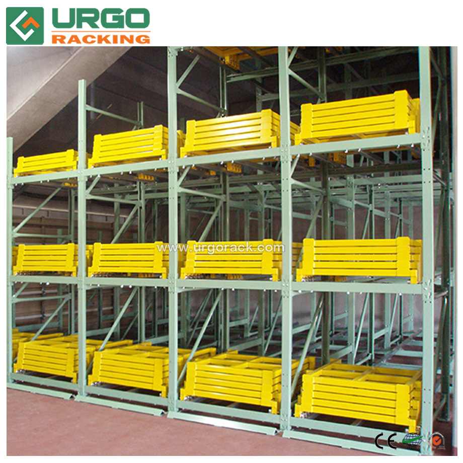 Warehouse Storage Steel Push Back Racks 3-Layer Powder Coated For Outdoors