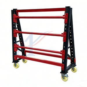 Customized Medium Duty Metallic Roller Rack with Wheels 3-Layer Adjustable Height Storage Rack for Industrial Use