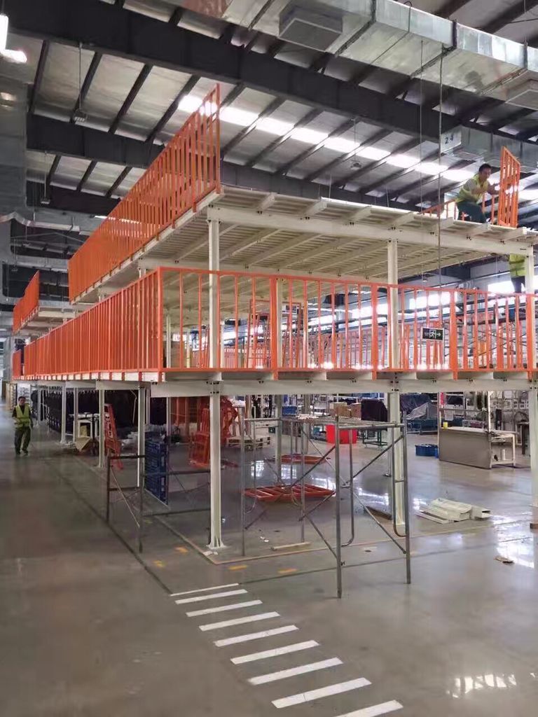 Modular Mezzanine Racking System Free CAD Layout Design 2-3 Adjustable Tiers Maximize Vertical Space for Warehouse