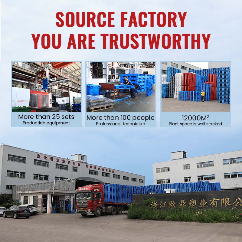 Space Saving Nestable Solid Top Plastic Pallets Distribution 9-Legs Shipping Pallet for Warehouse Storage ODPC