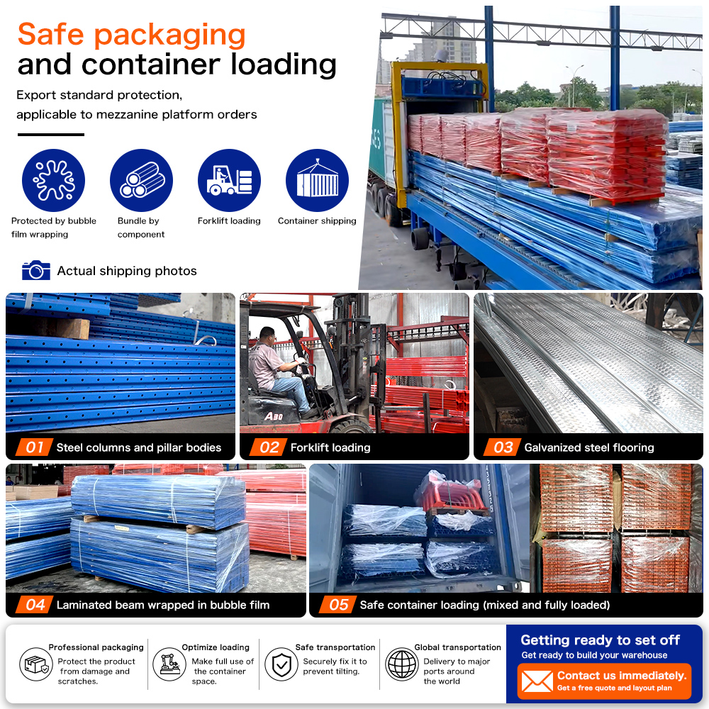 Steel Mezzanine Warehouse Storage System Heavy Duty Multi Level Rack Platform Industrial Shelving Space Saving Solution