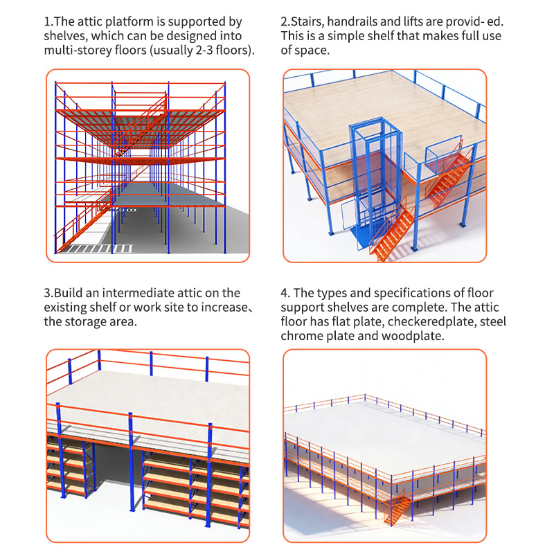 Yueyang Q235 Steel Structure High Bay Warehouse Mezzanine Racking Multi Tier Storage Shelf OEM ODM Electrostatic Powder Coated