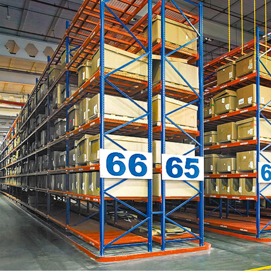Narrow Aisle 5 Layer Heavy Duty Adjustable Cold Rolled Steel Shelving Space Optimize Cargo Storage Units
