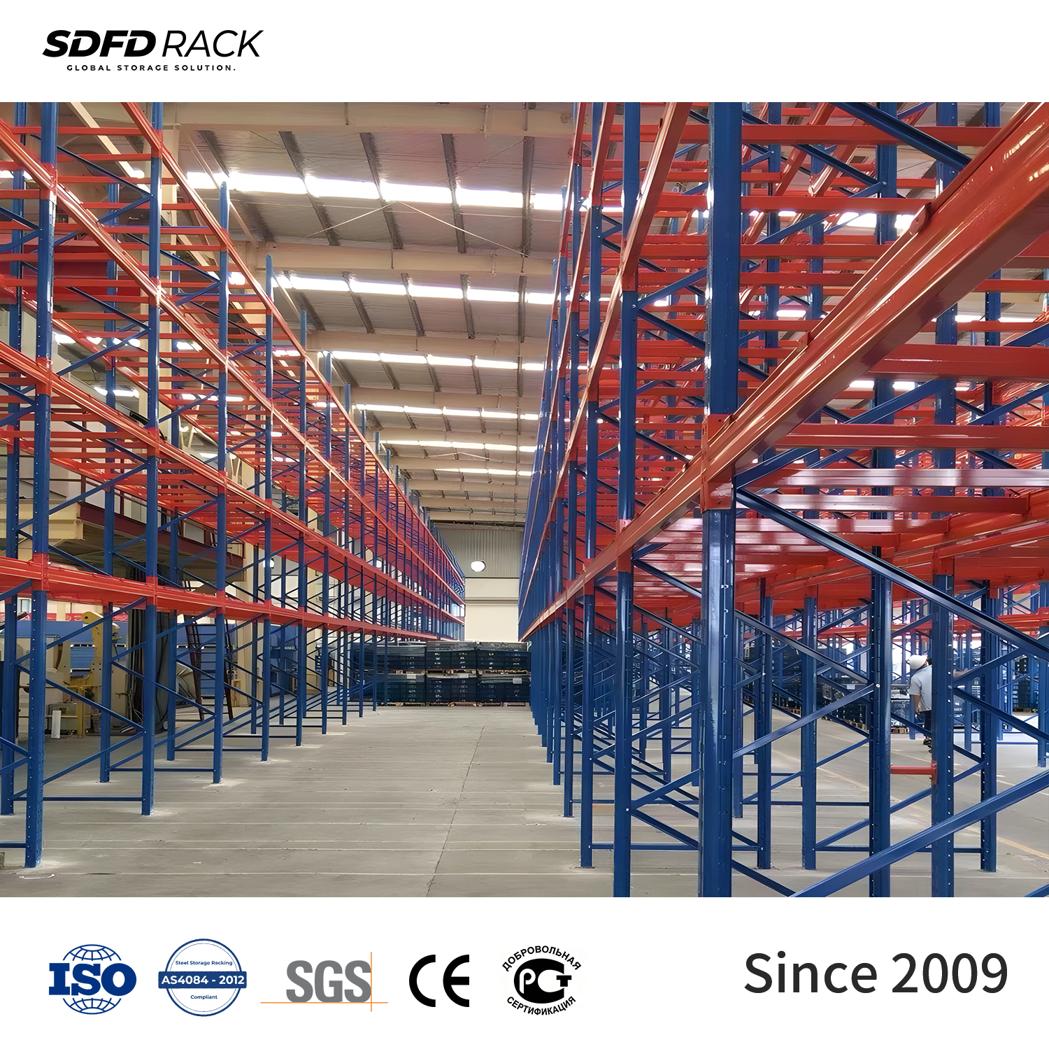 Competitive Price Warehouse Storage Rack Adjustable Customized 5 Level Heavy Duty Industrial Pallet Racking with Steel Shelves
