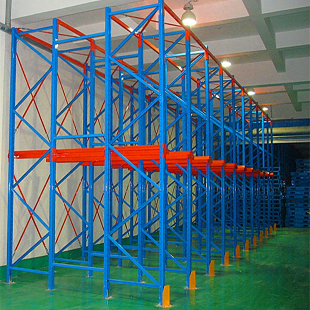 Kaku Heavy Duty Steel Drive Through Pallet Rack System with 500-1500kg/pallet Capacity for Warehouses