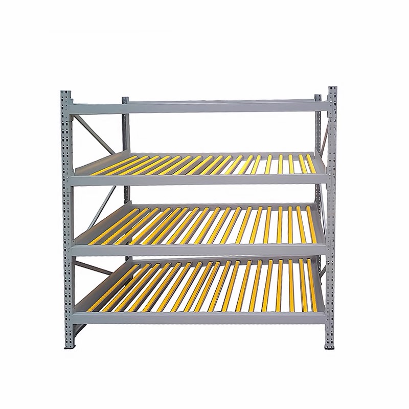 Industrial 5-Layer Adjustable Height Roller Racking Shelf Corrosion Protection Metal Rack for Garage Warehouse Use Fluent