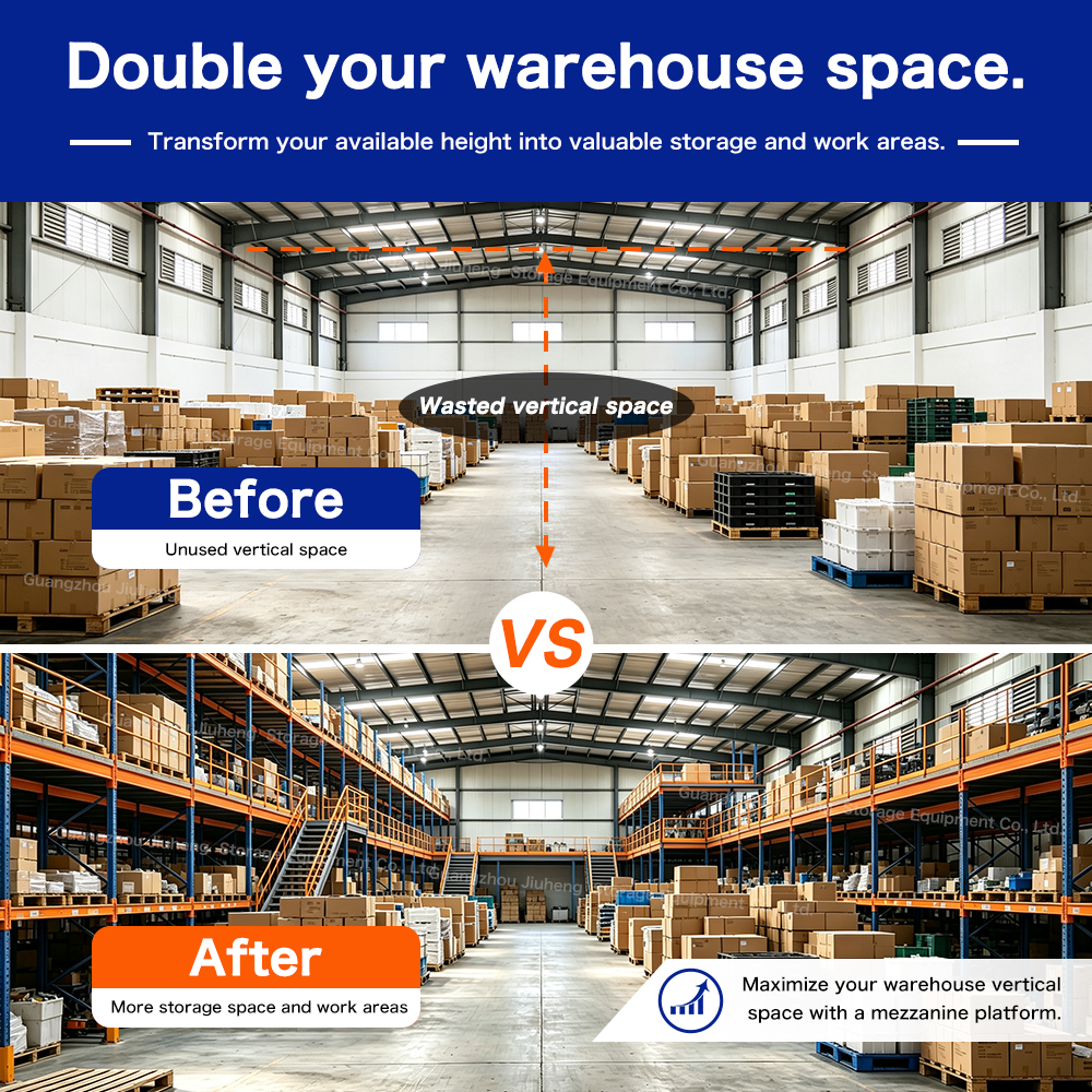 Multi Level Steel Industrial Mezzanine Warehouse Storage Rack Heavy Duty Platform Shelving Customized System