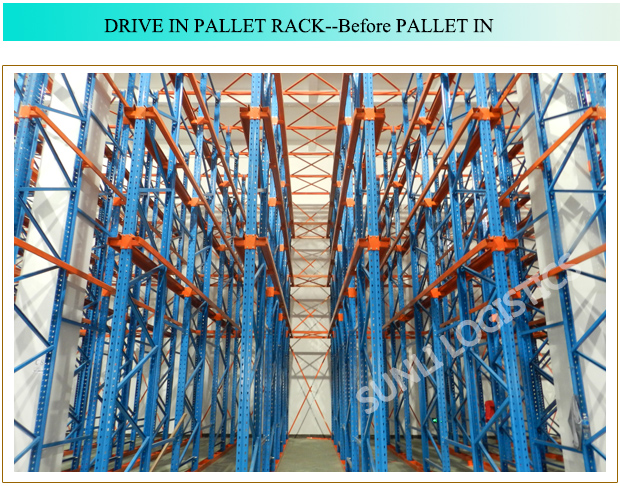 China Factory Heavy Duty Adjustable Steel Drive-In Pallet Racking Shelf Warehouse Drive-through Selective Pallet Stacking Racks