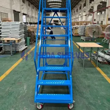 Industrial warehouse ladder carts