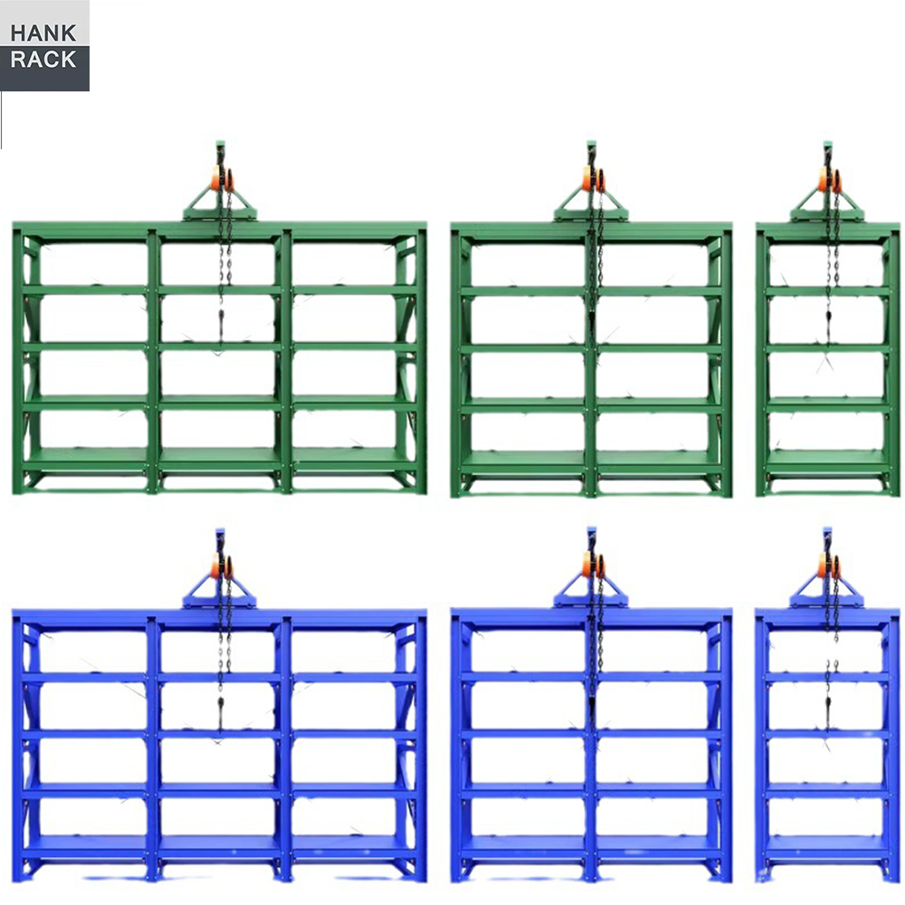 Heavy Duty Steel Mold Rack System Storage Equipment with Stackable &amp; Collapsible Design Powder Coating Finish