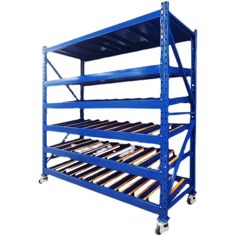 Xinanda Model 008 5 Layer Industrial Steel Roller Hanging Storage Rack Anti Rust Corrosion Protection Adjustable Multi-Purpose